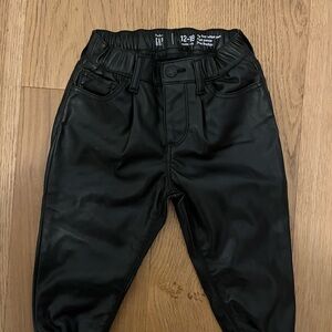 GAP Kids Black Faux Leather Trousers